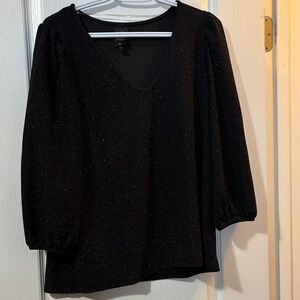 Rock and shine by Reitmans size large regular Elegant Black Glitter Women's Top